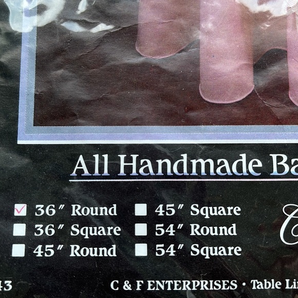 Lace Elegance All Handmade Battenberg Lace Topper Round 36” Cotton - Picture 3 of 5